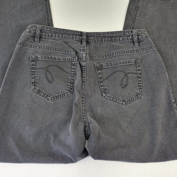 🎄Avenue Denim Womens Jeans 16 Average Straight Leg Black - Picture 6 of 9